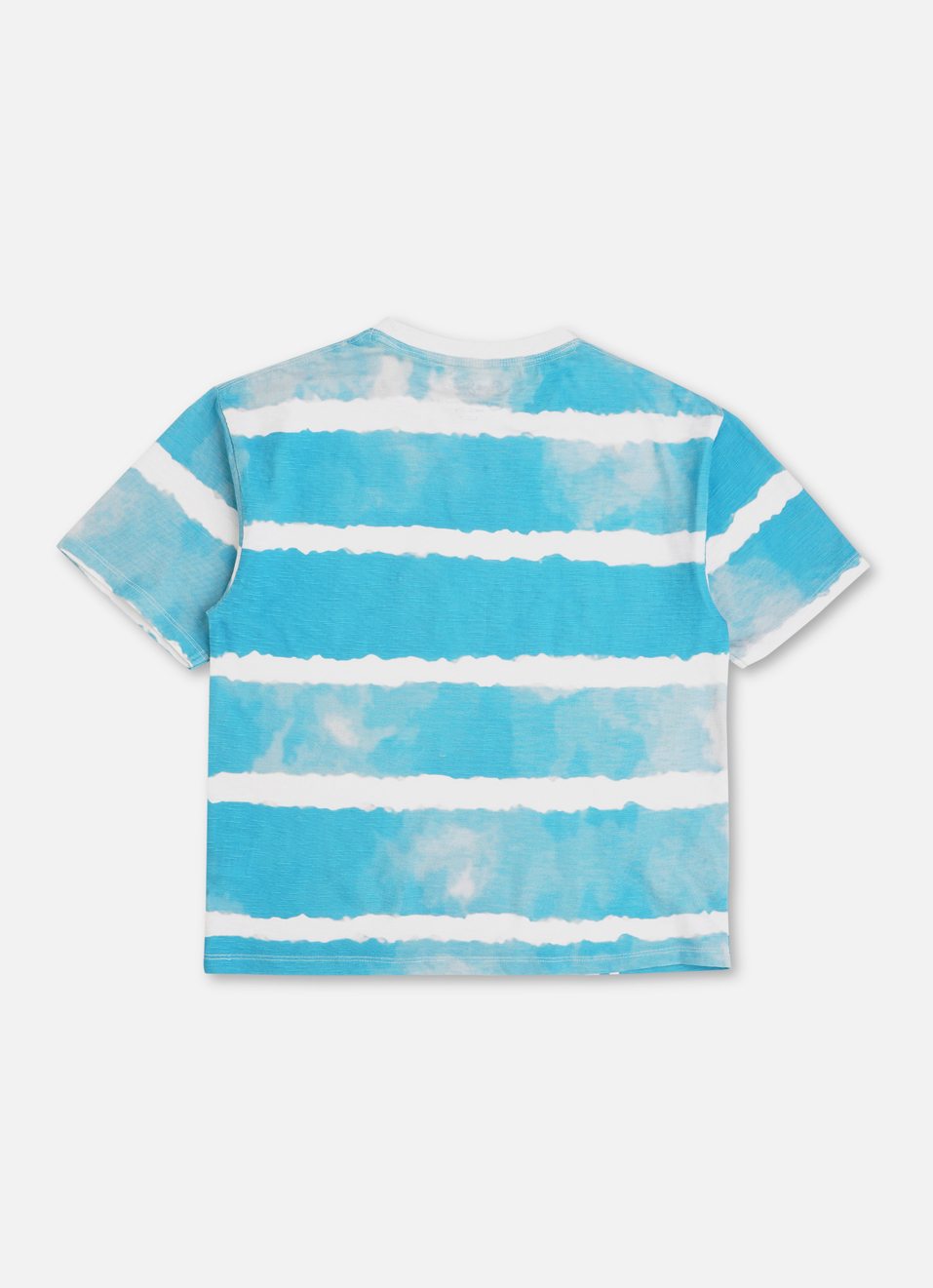 Boys French Blue Beach Inspired Distressed Stripes Print T-shirt, , large image number 1