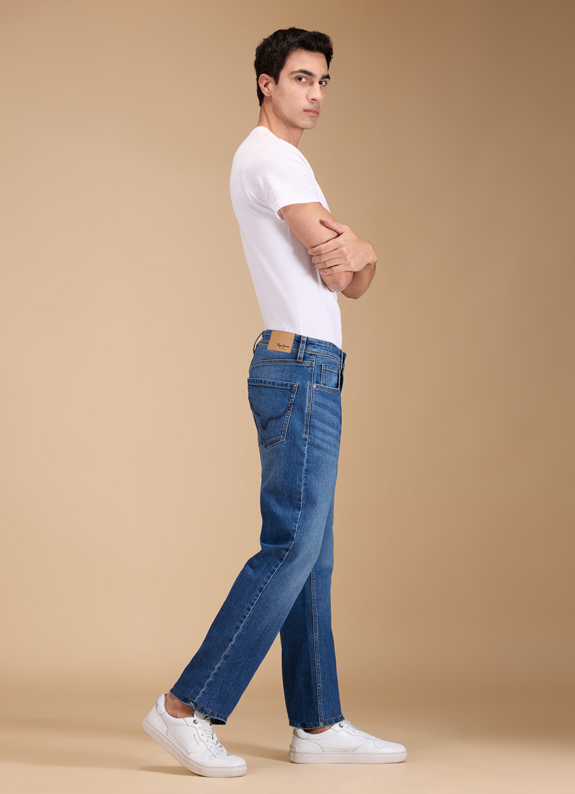 Men Blue Mid Rise Straight Fit Jeans, , large image number 10