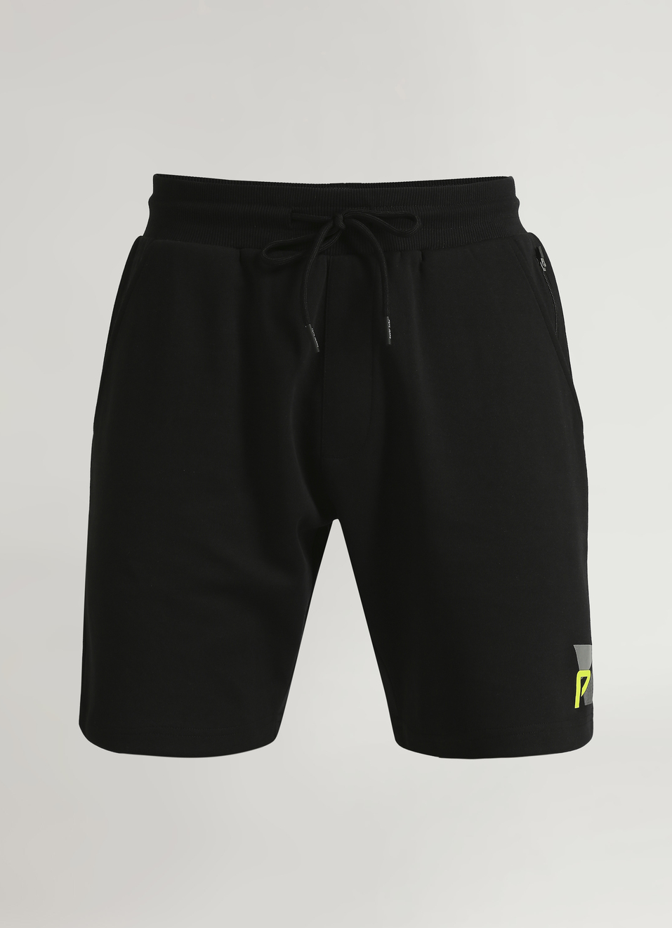 Black Elasticated Waist Print Shorts, , large image number 6