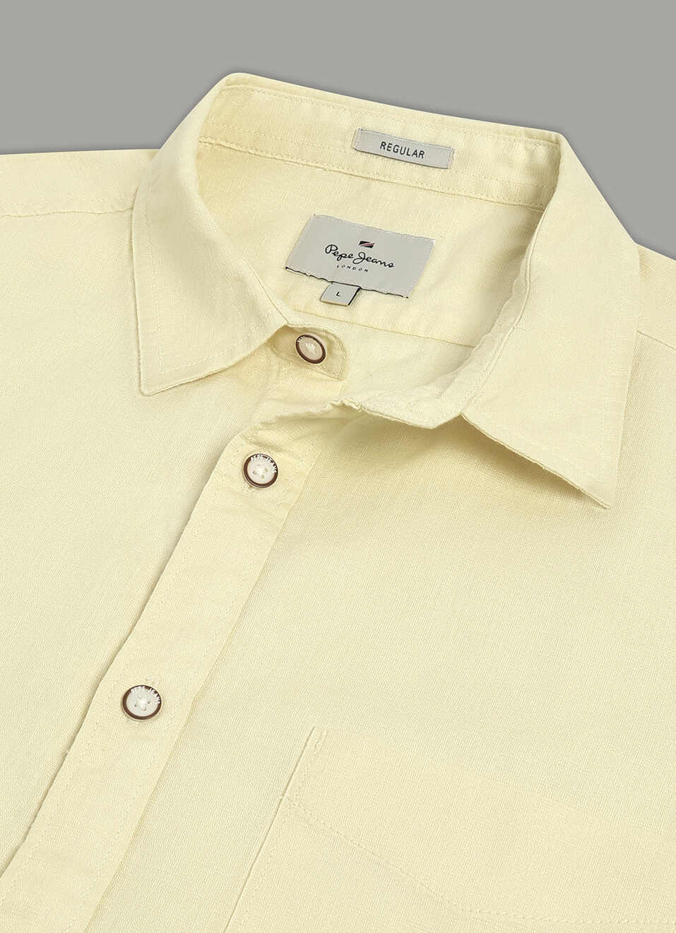 Men Yellow Solid Short Sleeve Shirt, , large image number 3