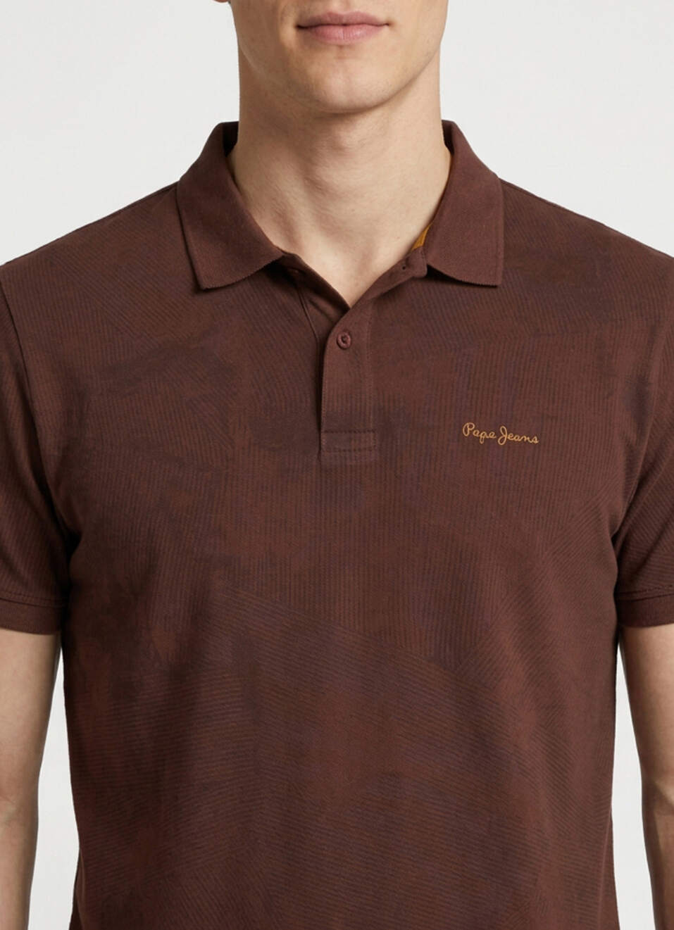 Men Brown Printed Polo Collar T-shirt, , large image number 4