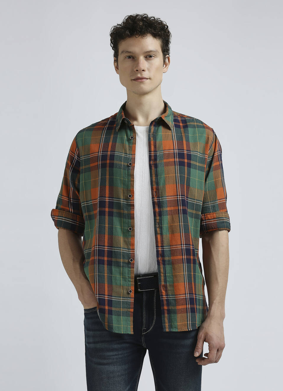 Green Checks Full Sleeve Shirt, , large image number 0