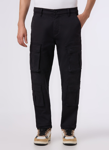 Men Black Multi-pocket Utility Design Cargo Pants