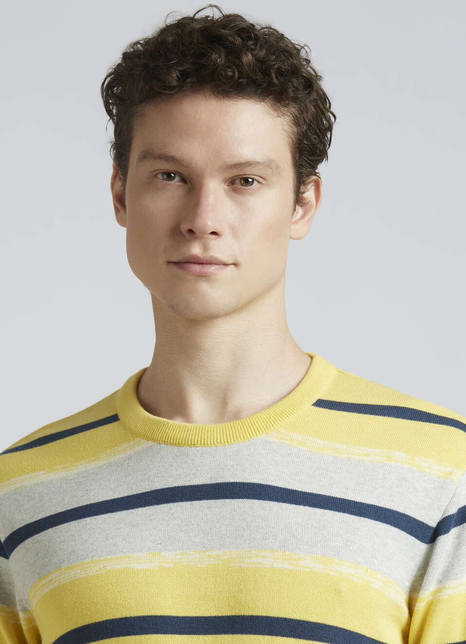 Yellow Stripes Full Sleeve Sweater, , large image number 4
