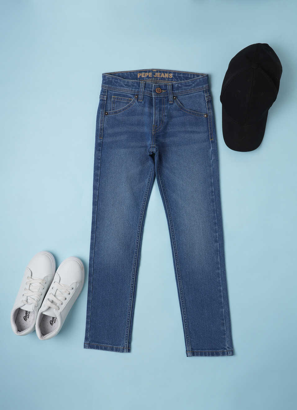 Cashed Mid Waist Slim Fit Denim, , large image number 0