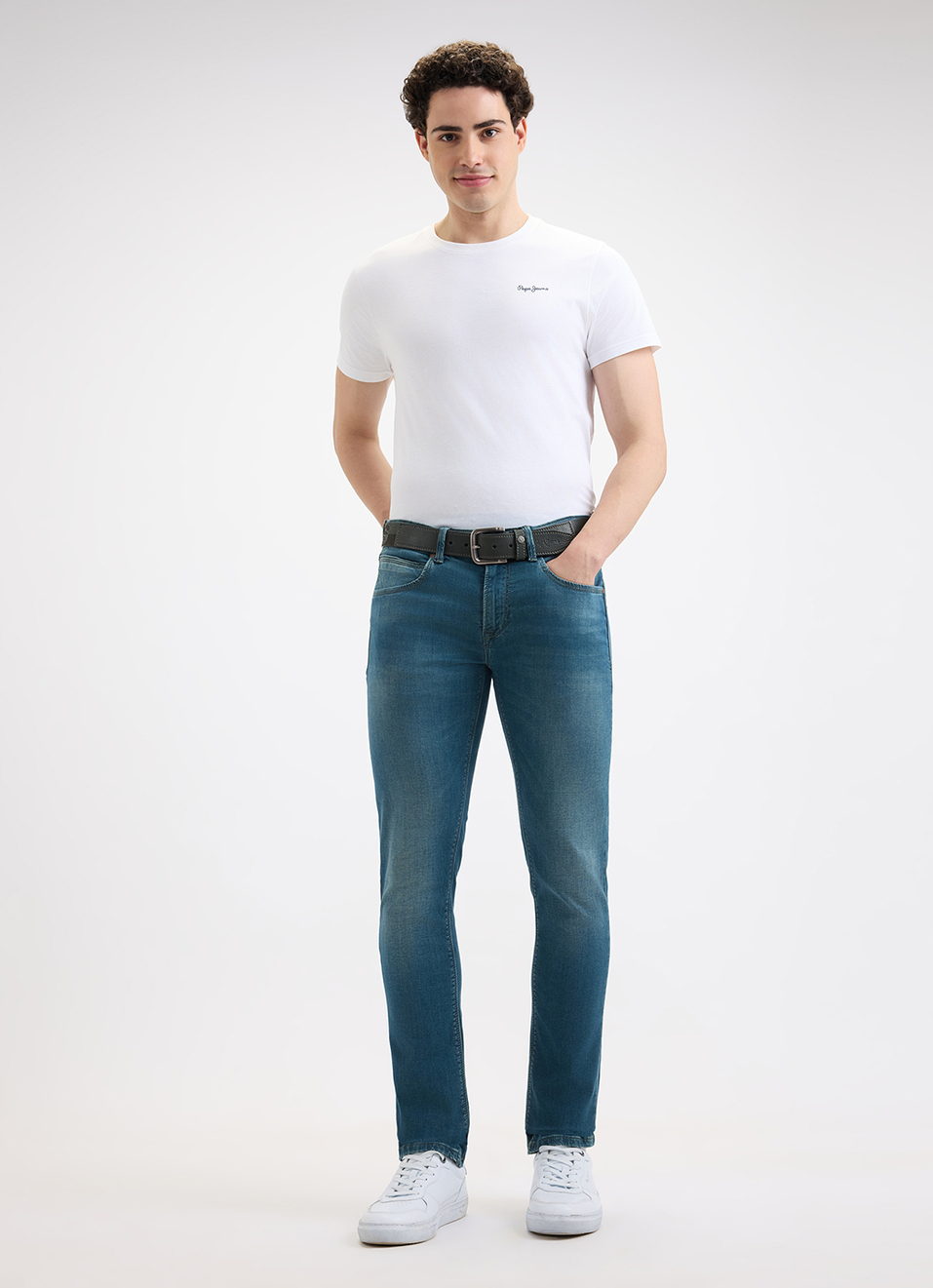 Men Green Mid Rise Slim Gymindigo Jogger Like Jeans, , large image number 1