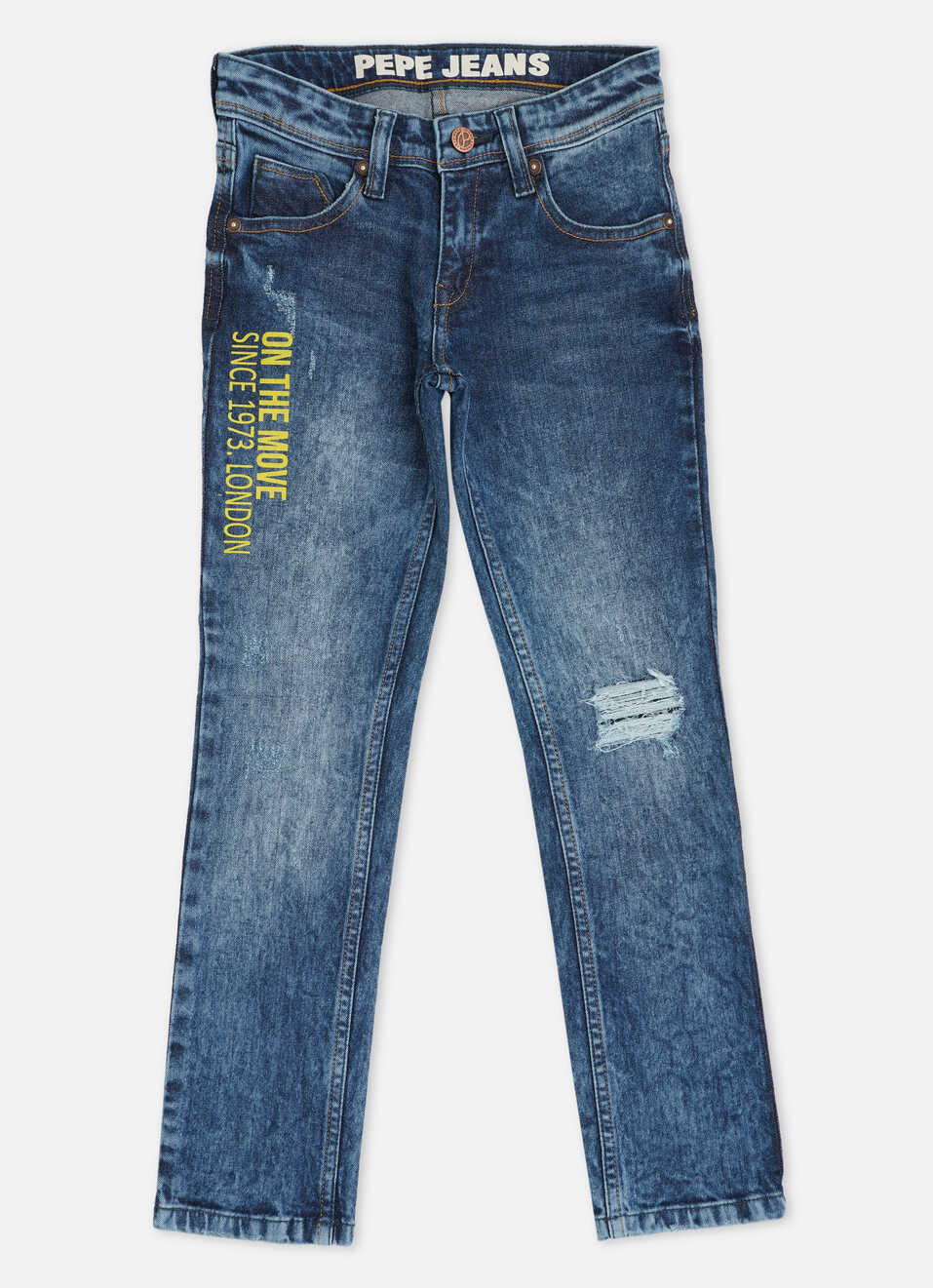Cashed Mid Waist Slim Fit Denim, , large image number 1