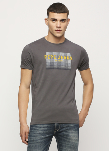 Grey Printed Short Sleeve Tee