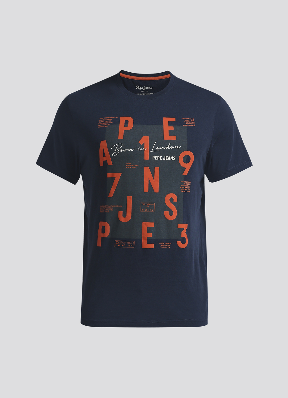 Navy Graphic Print Short Sleeved T-shirt, , large image number 6