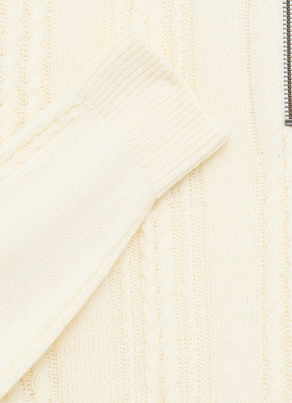 Men Off White Embroidered Full Sleeve Flat Knit Sweater, , large image number 7