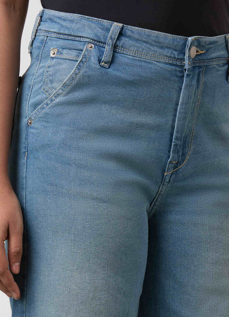 Women Blue High Rise Wide Leg Stretchable Jeans, , large image number 4