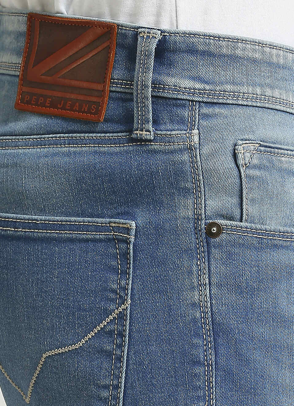 Vapour Light Blue Low Rise Tapered Jeans, , large image number 4