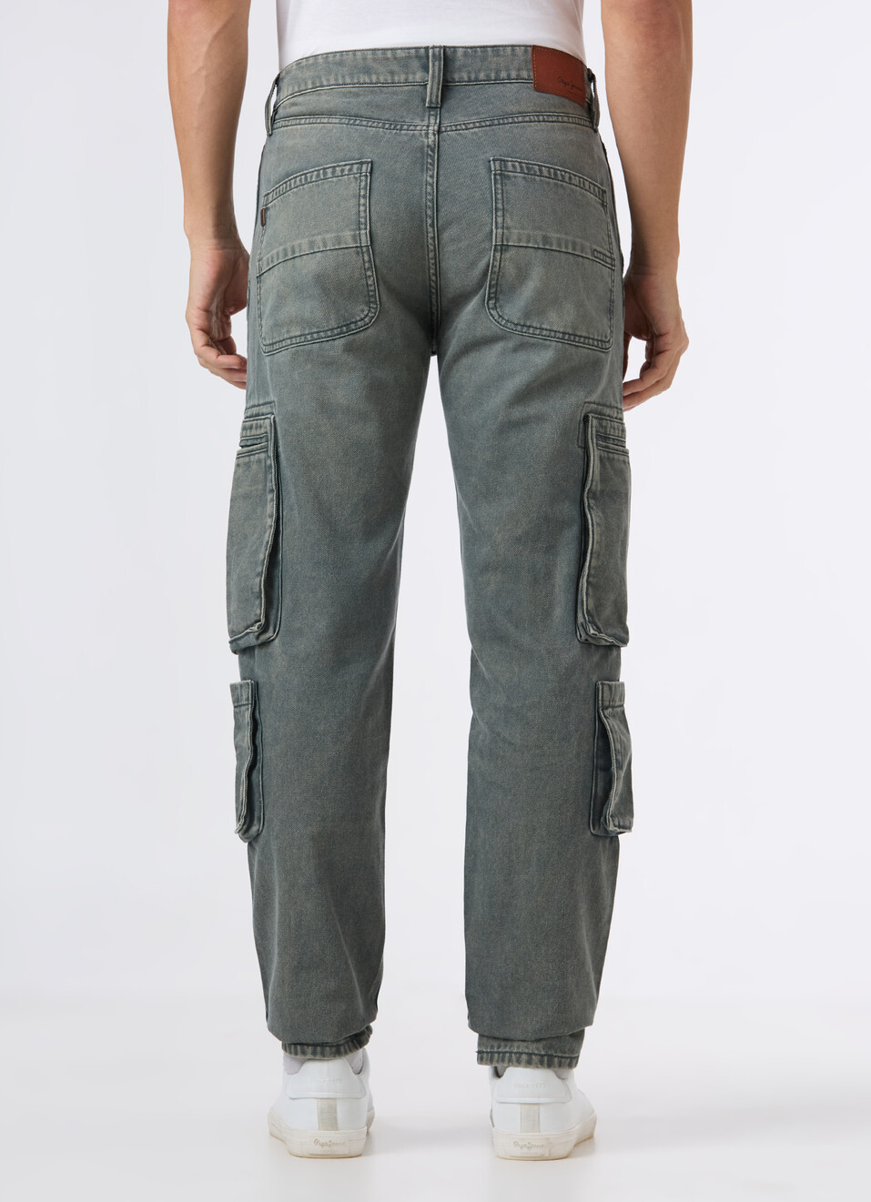 Men Green Cargo Jeans With Utility Pockets, , large image number 2