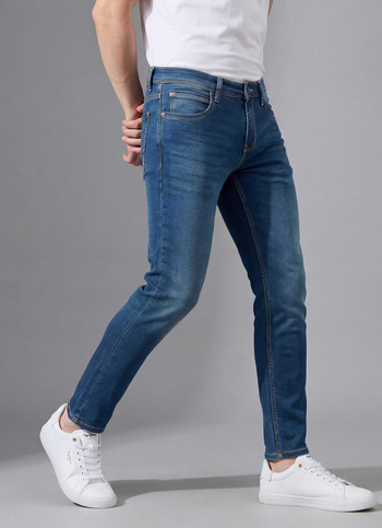 Men Blue Skinny Fit Ankle-length Gymindigo Jeans