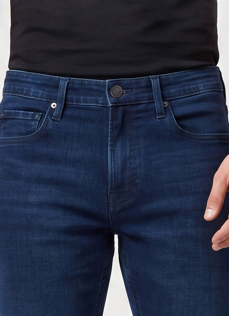 Men Dark Blue Stretchable Jeans, , large image number 4