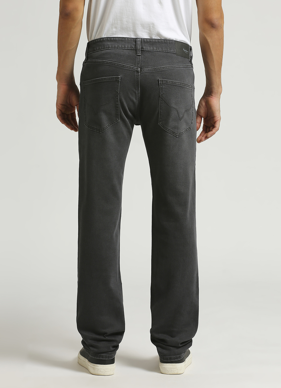 Holborne Grey Mid Rise Straight Fit Jeans, , large image number 3