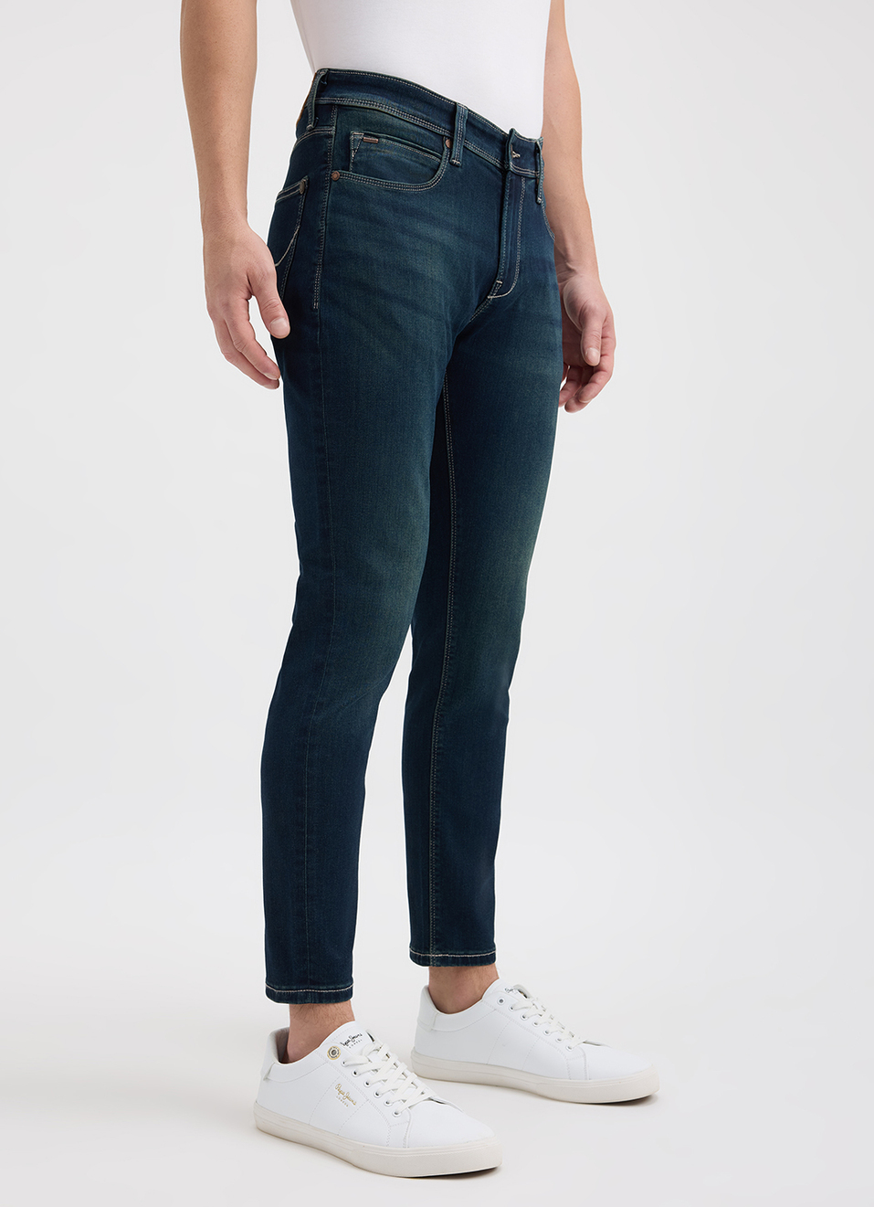 Men Blue Mid Rise Skinny Ankle Length Powerflex Extra Stretchable Jeans, , large image number 5