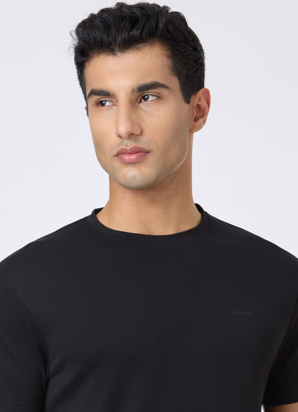Men Black Supima Cotton Slim  Shoer Sleeve T-shirt, , large image number 4