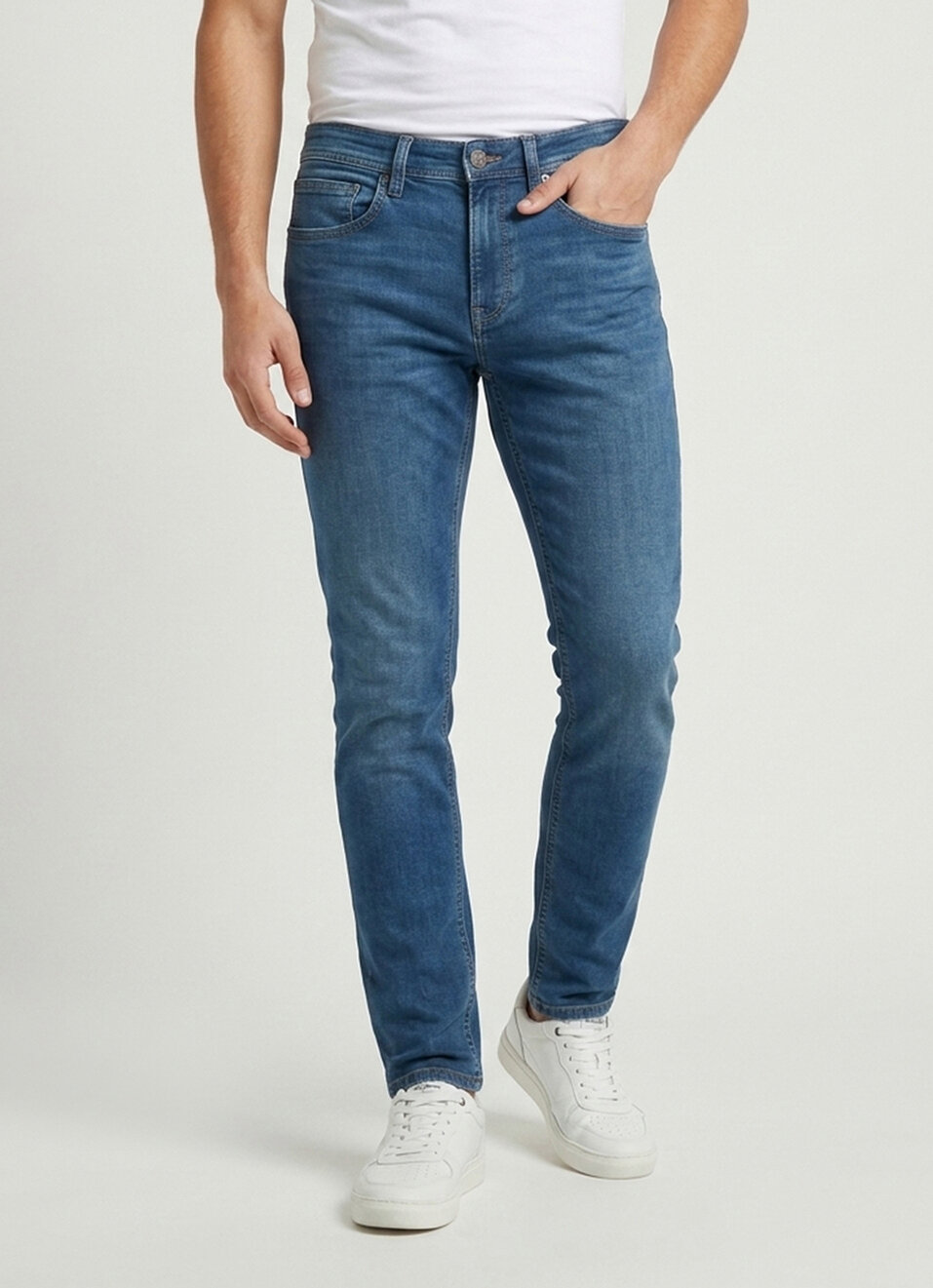 Men Slim Fit Green Stretchable Jeans, , large image number 2