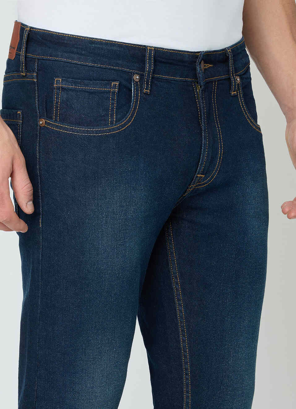 Men Blue Mid Rise Slim Fit Jeans, , large image number 4