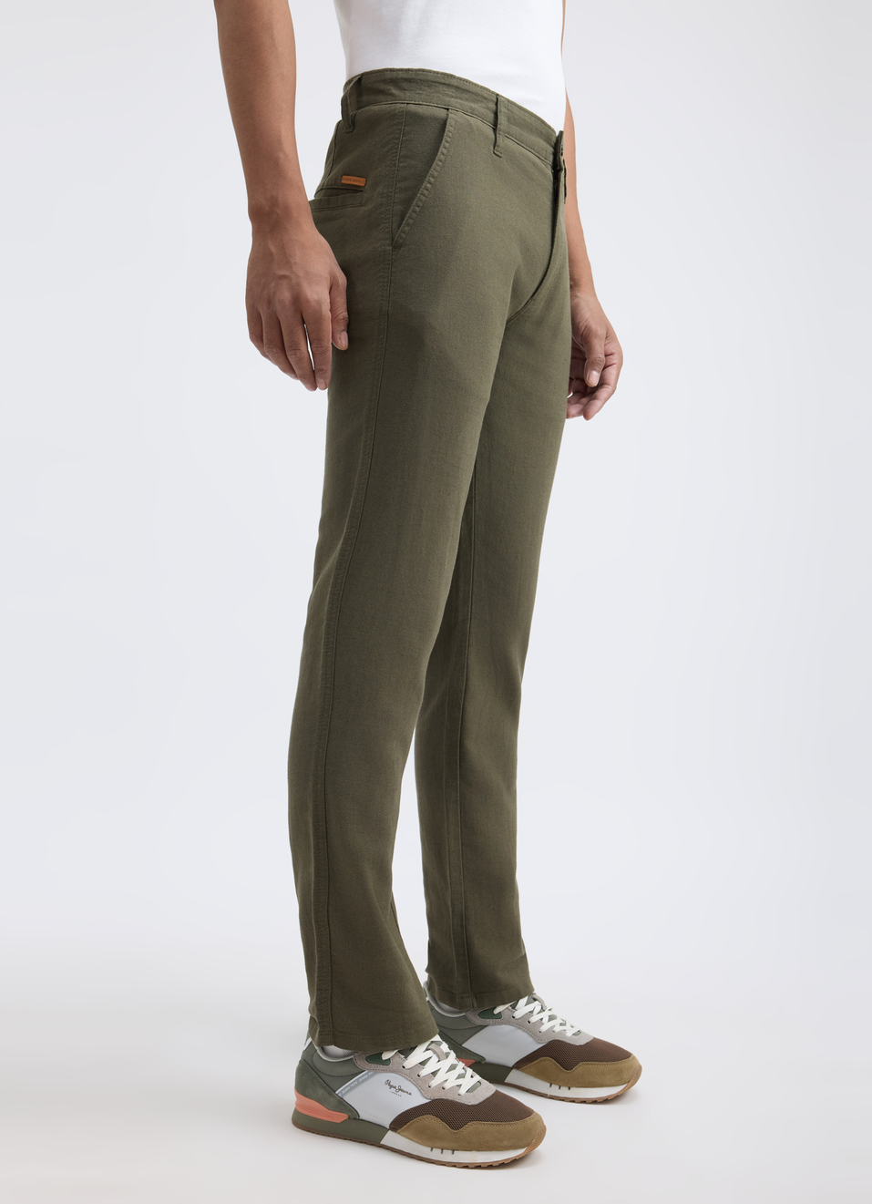Men Green Mid Rise Chinos, , large image number 3