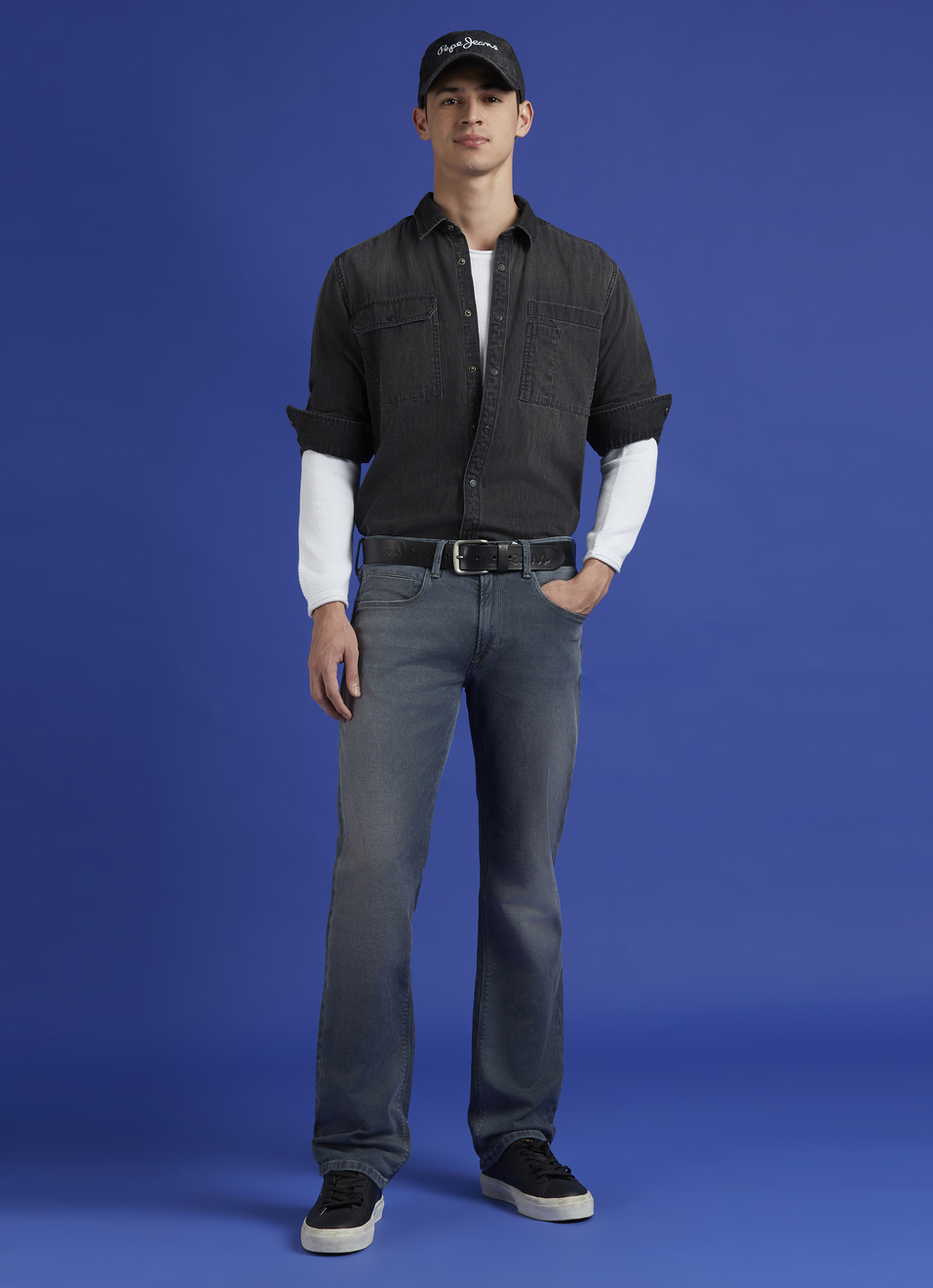 Black Full Sleeve Denim Shirt, , large image number 5