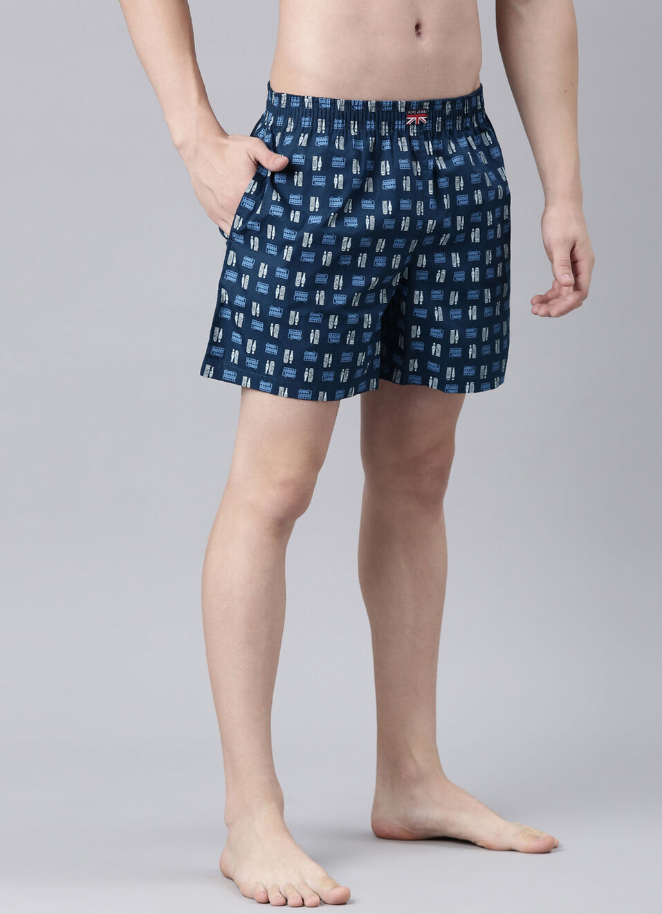 Ice Blue Printed Boxers, , large image number 5