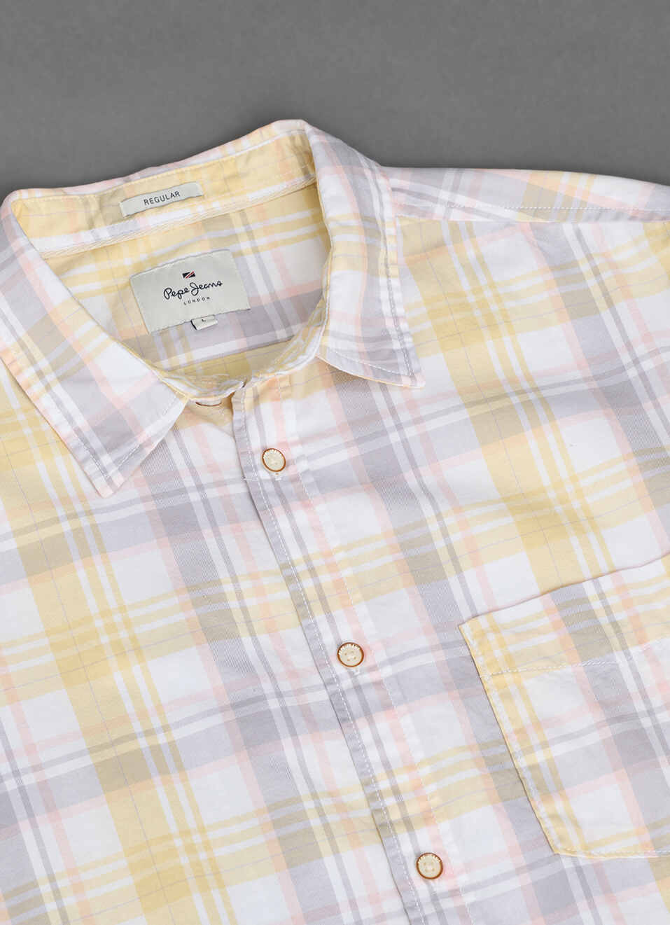 Men Yellow Checked Regular Fit Full Sleeve Casual Shirt, , large image number 3