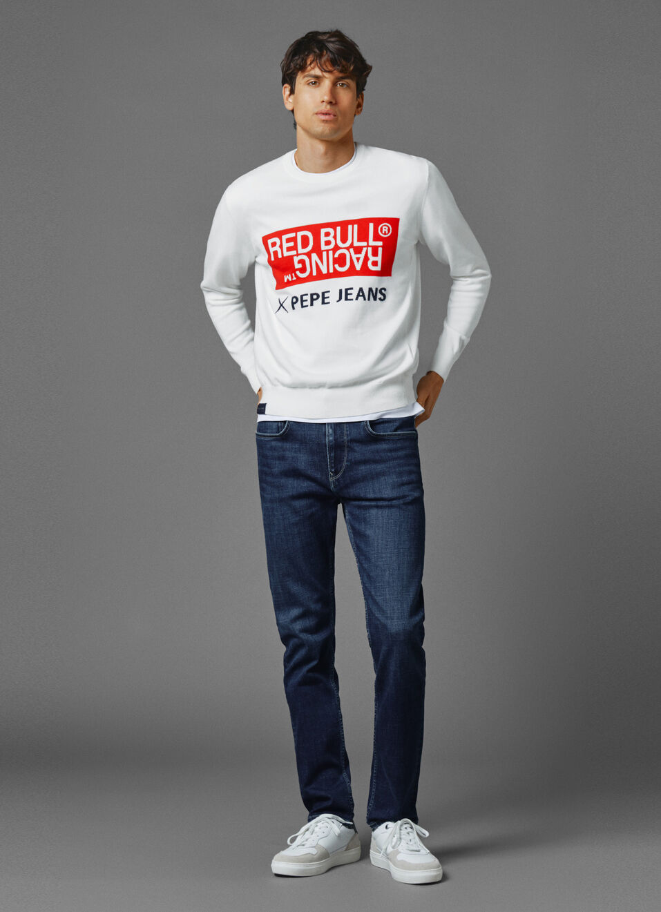 Red Bull Racing X Pepe Jeans Unisex Intarsia Logo Knit Crew Neck, , large image number 1