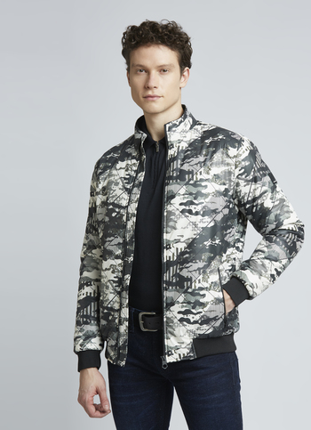 Green Abstract Print Full Sleeve Jacket