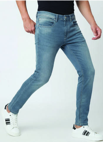 Men Grey Slim Fit Stretchable Jeans