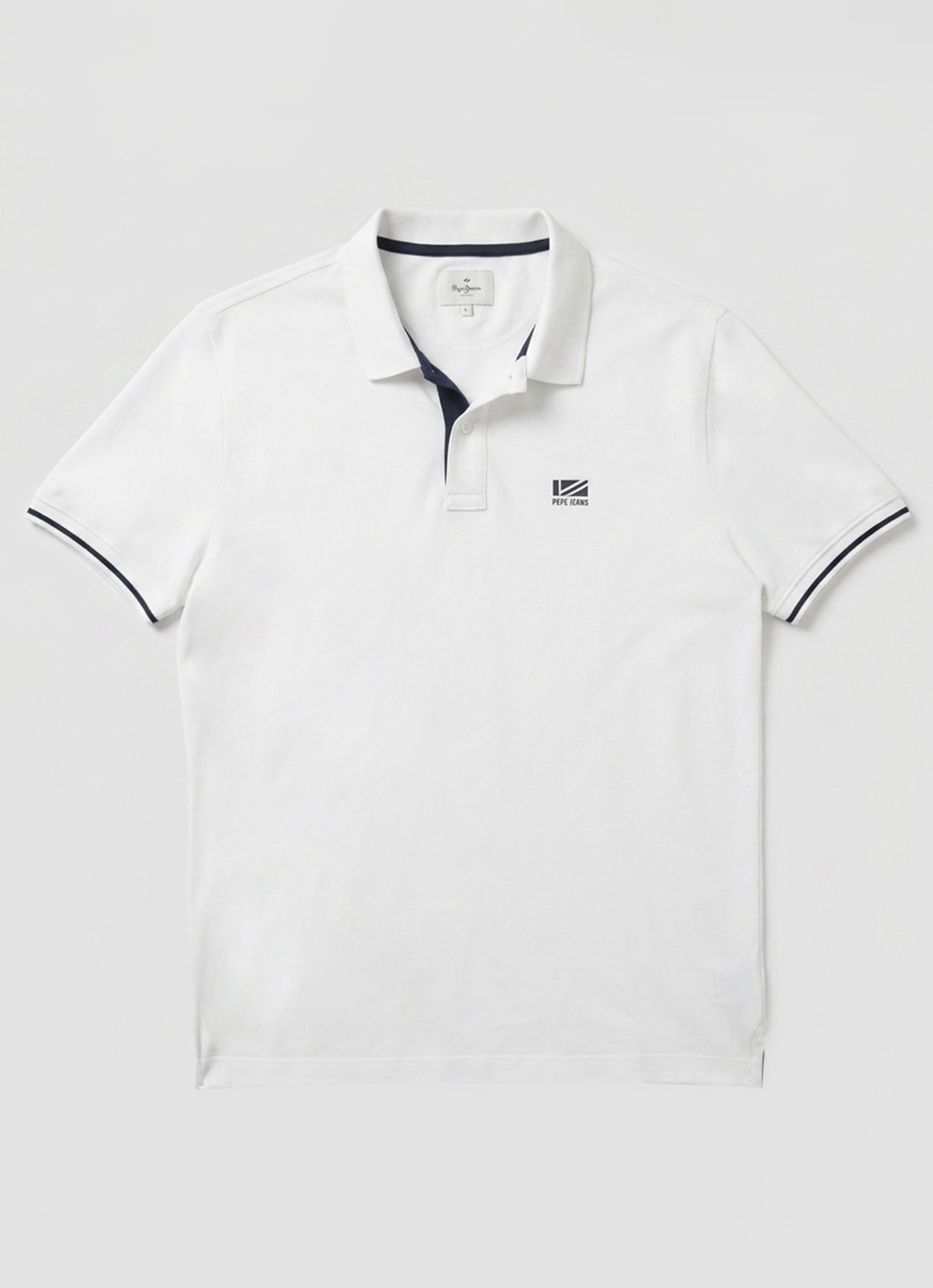 Men White Solid Short Sleeves Polo, , large image number 9