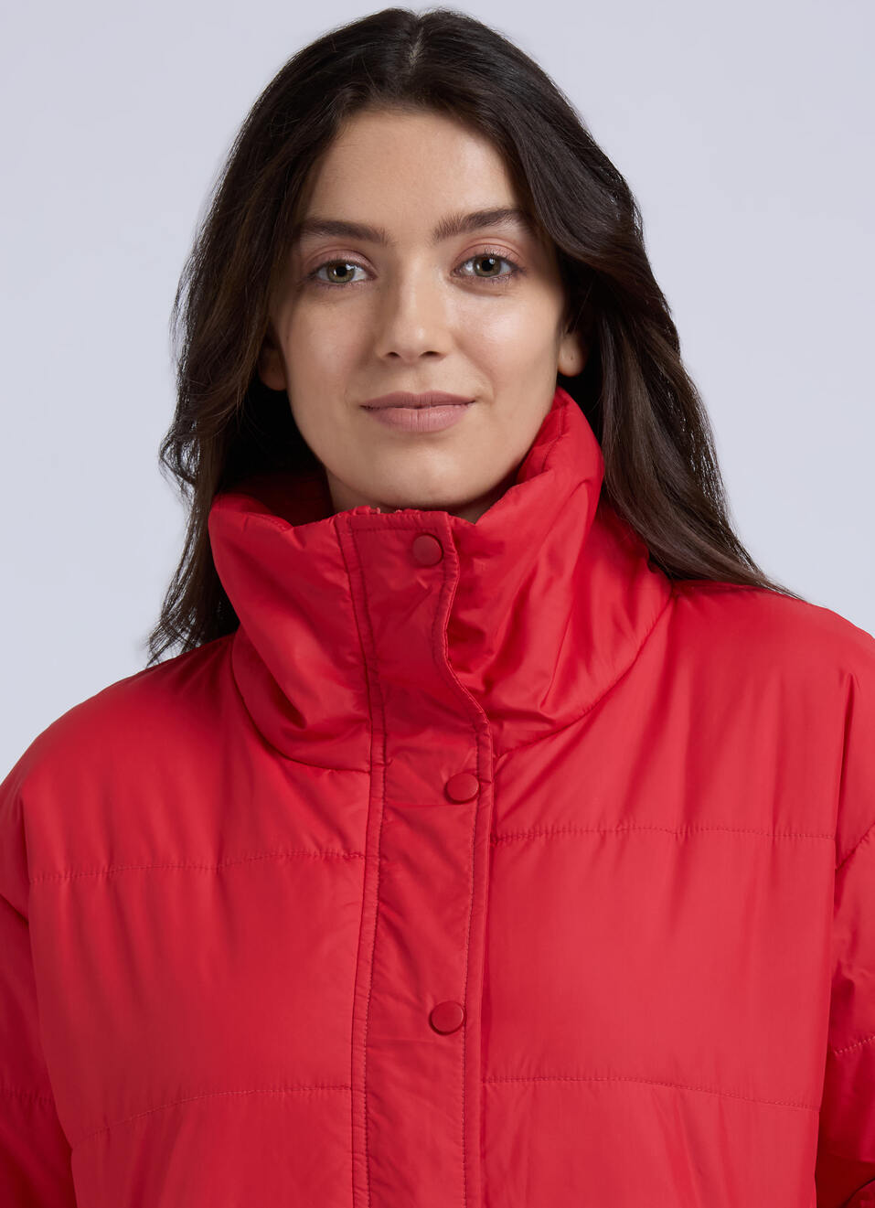 Red High Neck Full Sleeve Jacket, , large image number 4