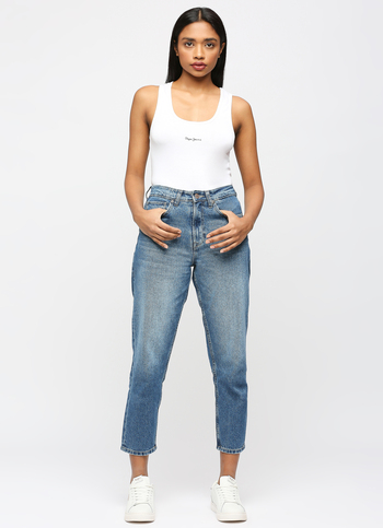 Mom Blue High Rise Relaxed Fit Jeans