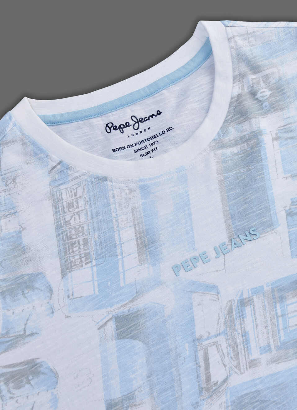 Men White Printed Slim Fit Short Sleeve T-shirt, , large image number 3