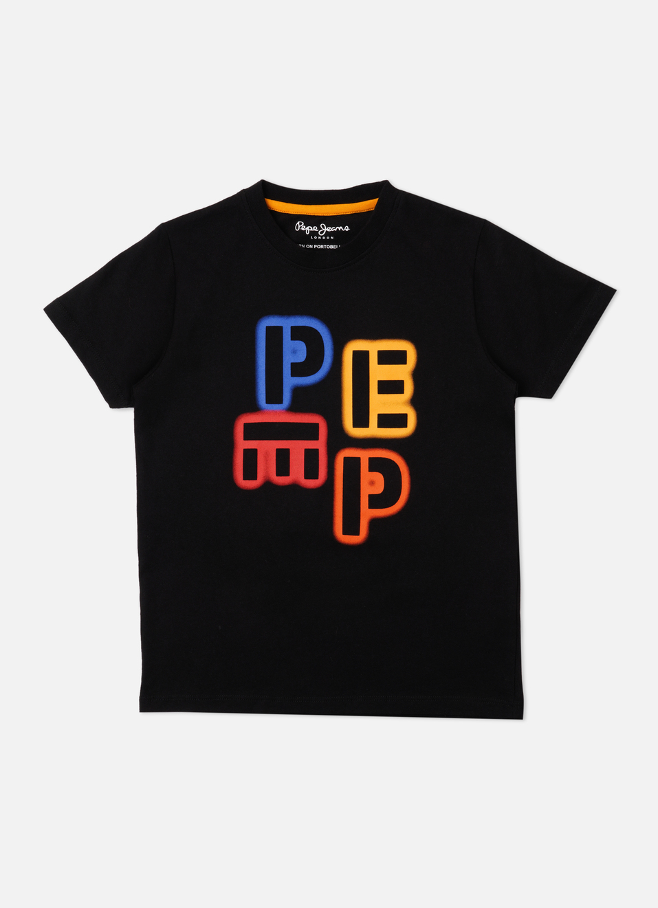 Boys Black Graphic Print Short Sleeve T-shirt, , large image number 0
