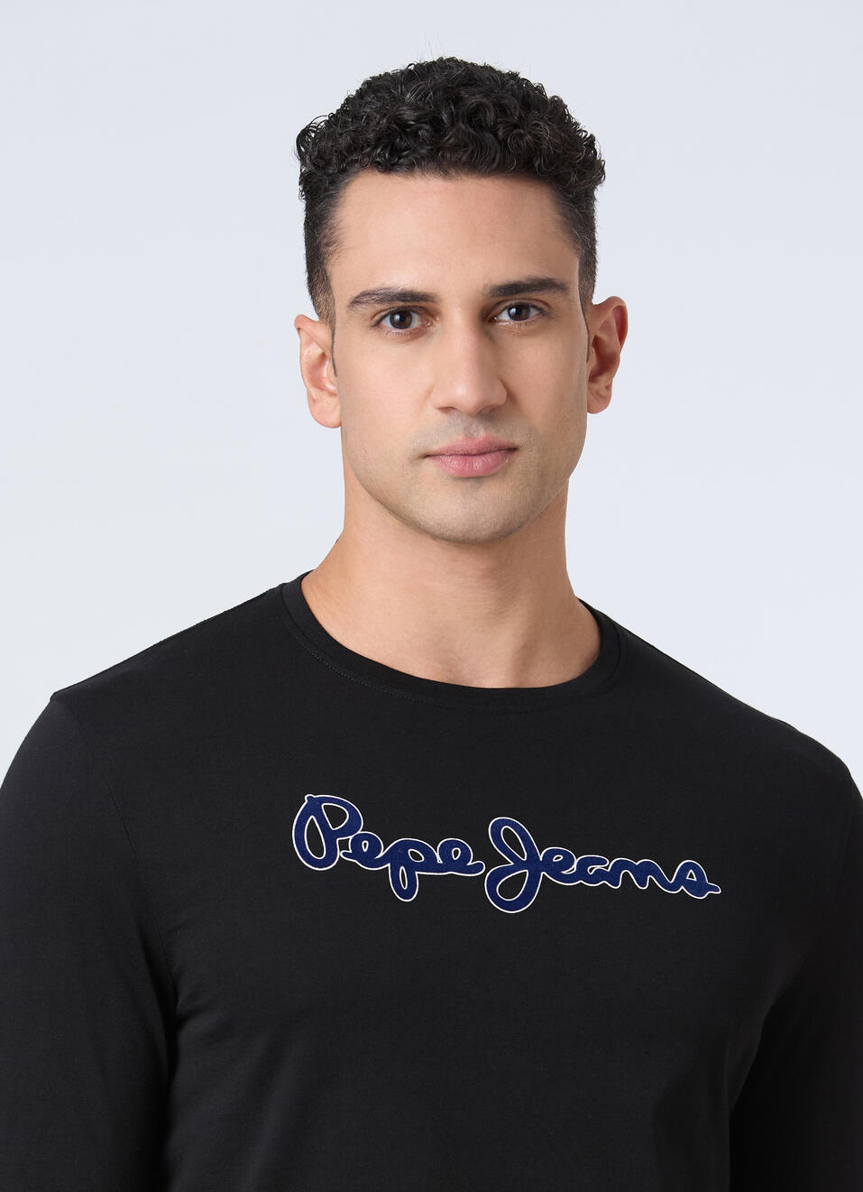 Men Black Logo Print Full Sleeve T-shirt, , large image number 4