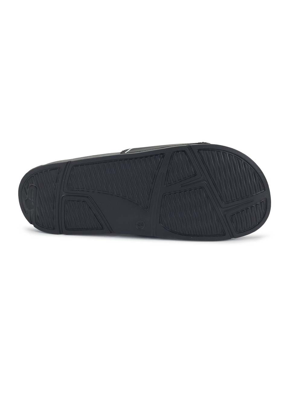 Men Black Logo Print Anti Skid Sliders, , large image number 6