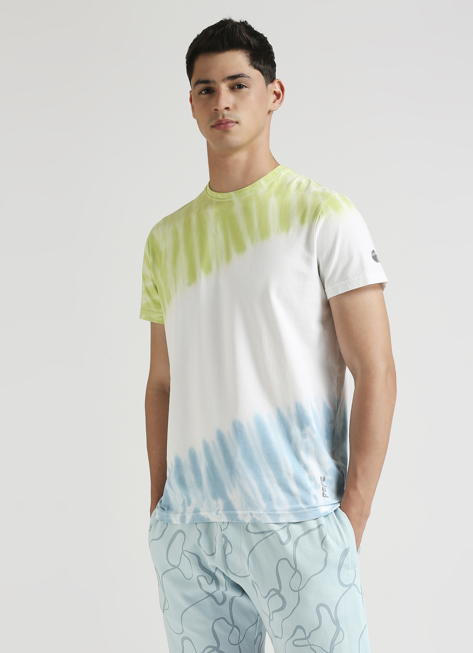 White Tie And Dye Print Short Sleeve T-shirt, , large image number 0