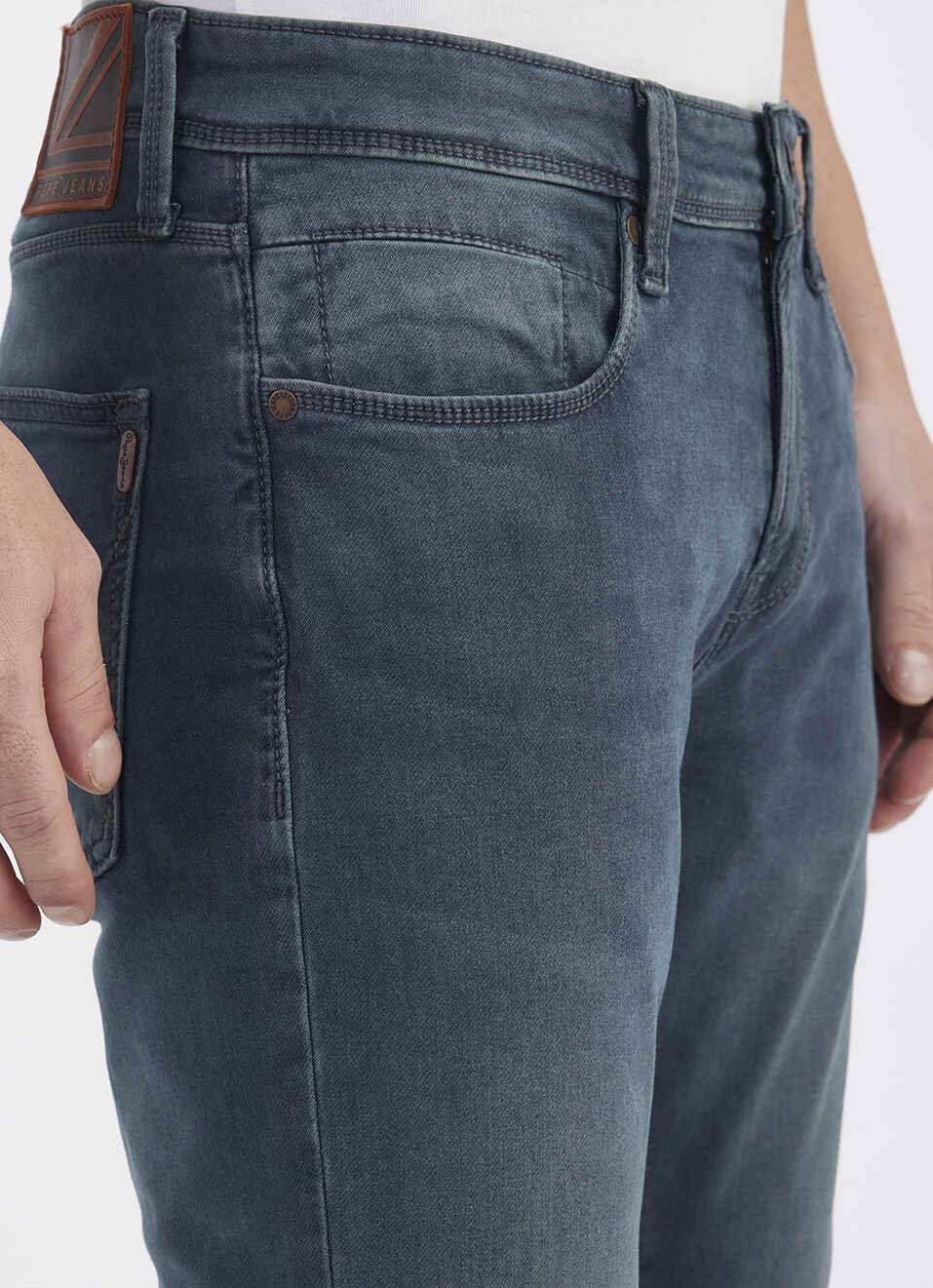 Men Blue Mid Rise Skinny Ankle Length Structured Jeans, , large image number 4