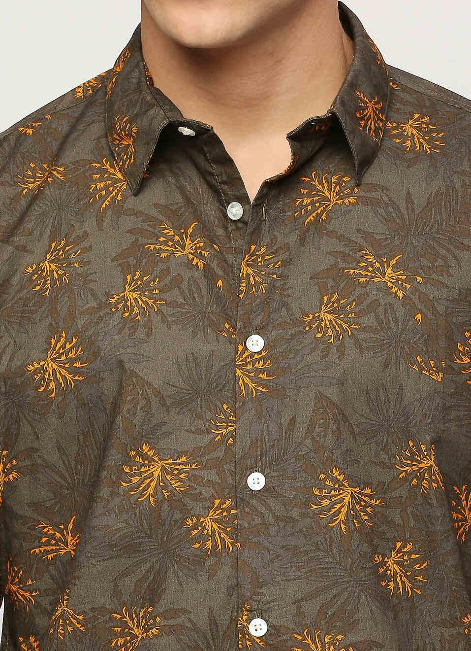 Olive Printed Full Sleeve Shirt, , large image number 4