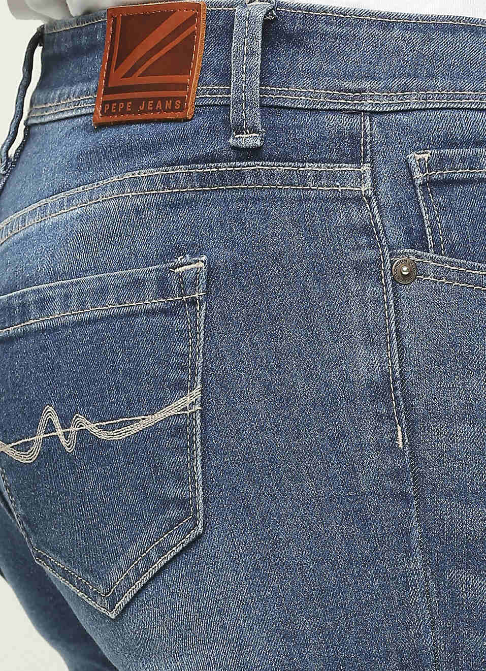 Dion Flare Blue High Waist Slim Fit Jeans, , large image number 4