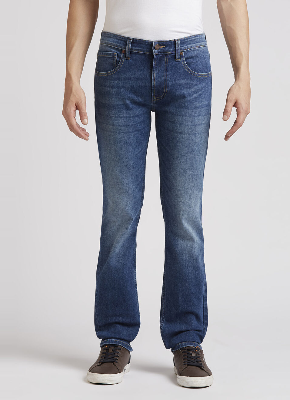 Vapour Blue Mid Rise Slim Jeans, , large image number 2