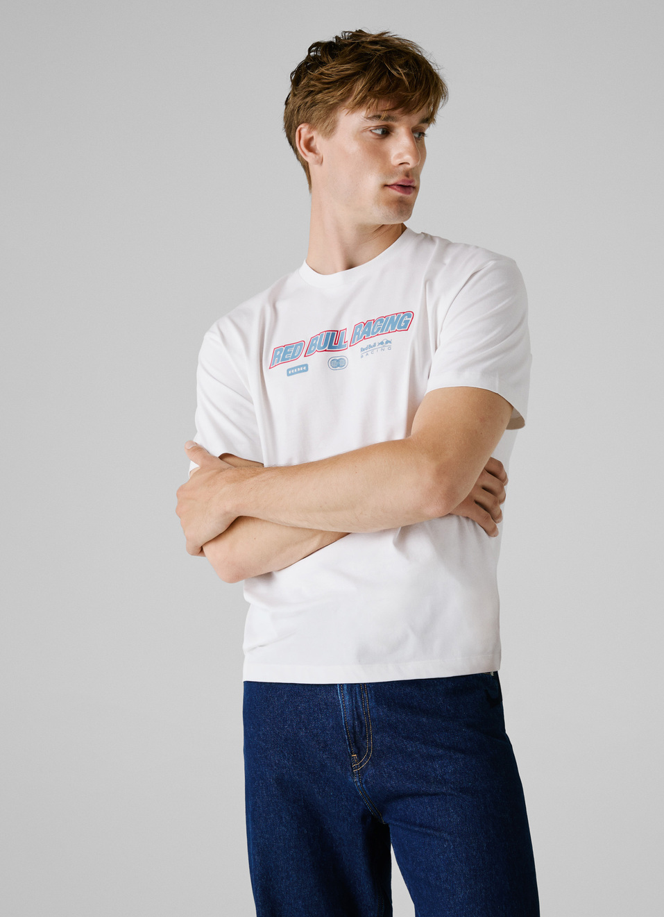 Red Bull Racing X Pepe Jeans White Logo Print T-shirt, , large image number 0
