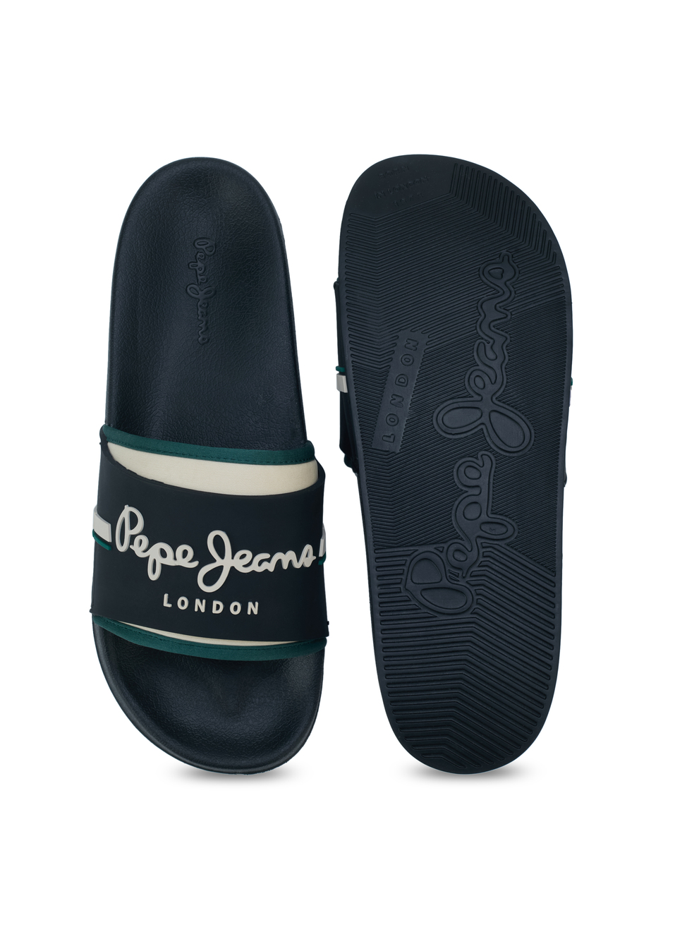 Men Black Colorblock Slip-on Slides, , large image number 4