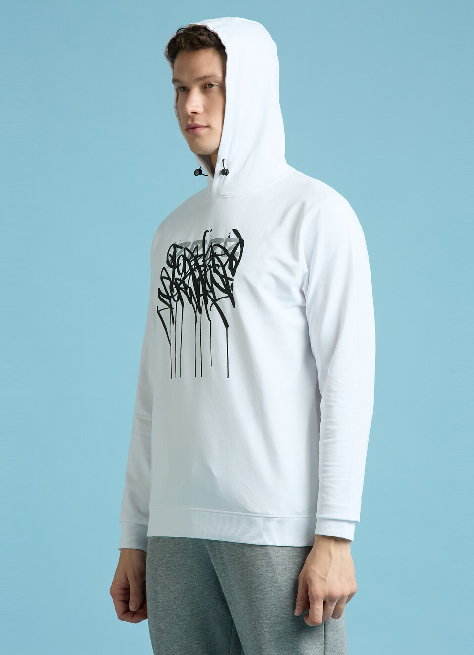 White Graphic Print Full Sleeves Sweatshirt, , large image number 3