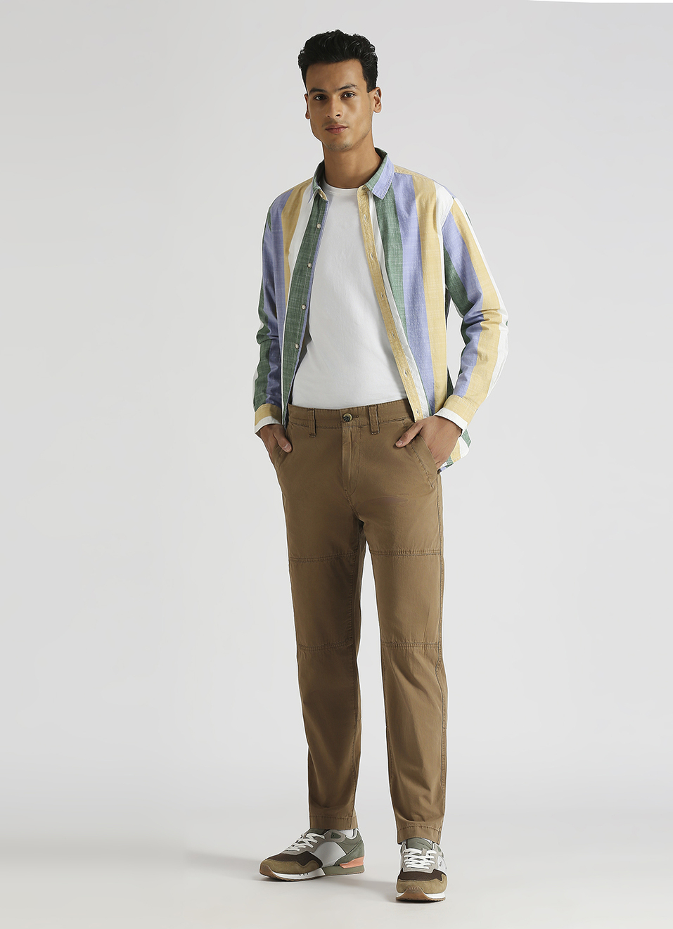 Khaki Lightweight Summer Cash Fit Cargo Pants, , large image number 3
