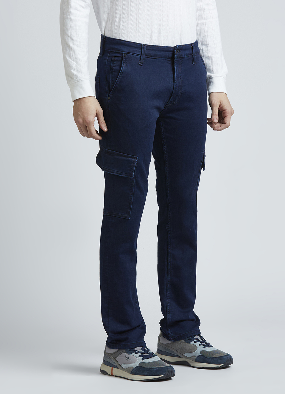 Blue Mid Waist Gymindigo Straight Jeans, , large image number 5