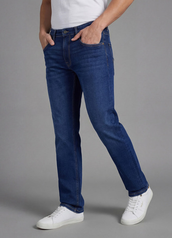 Men Blue Mid Rise Straight Jeans