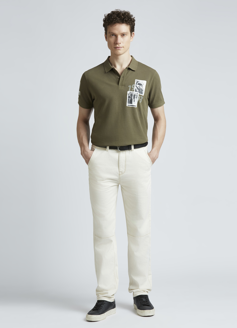Green Photographic Print Short Sleeve Polo, , large image number 5